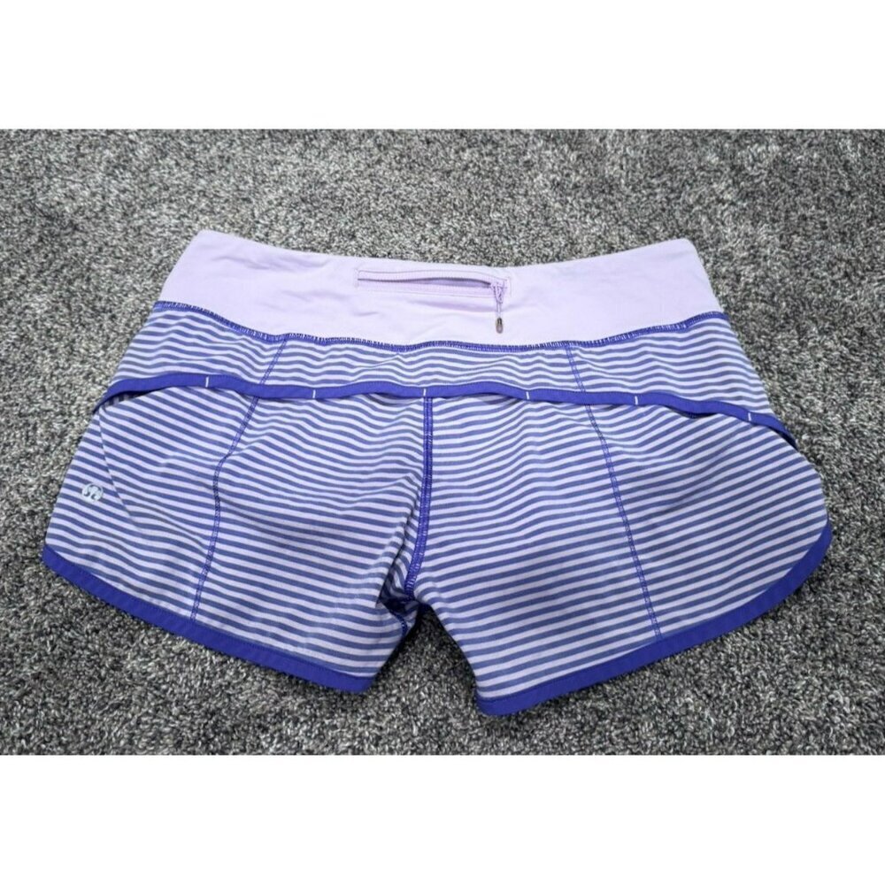 Lululemon Run: Speed Short *4-way Stretch Classic Stripe Iris Flower Size 6 EUC - Picture 3 of 5